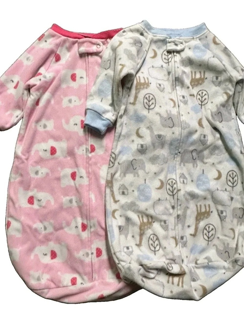 Baby Girl Fleece Sleep Sacks Animals Size 0-9 Months